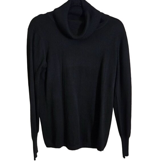 Lulus Friend Of A Friend Black Cowl Neck Sweater Size L - Picture 2 of 9